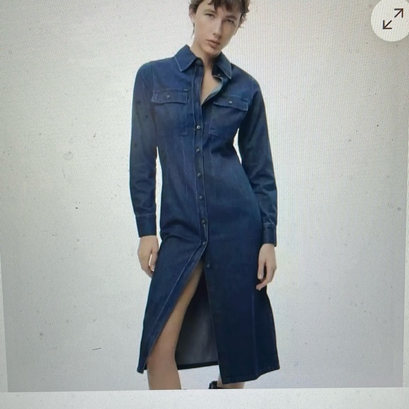 Zara denim button down dress - new with tags - Picture 5 of 8